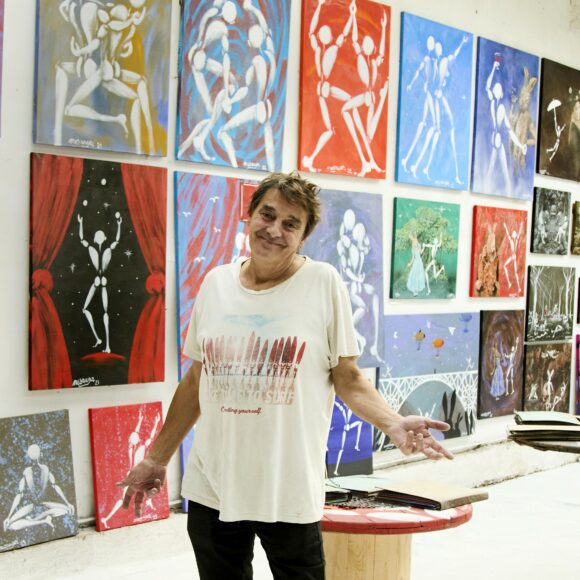 Jérôme Mesnager dans son atelier de Montreuil