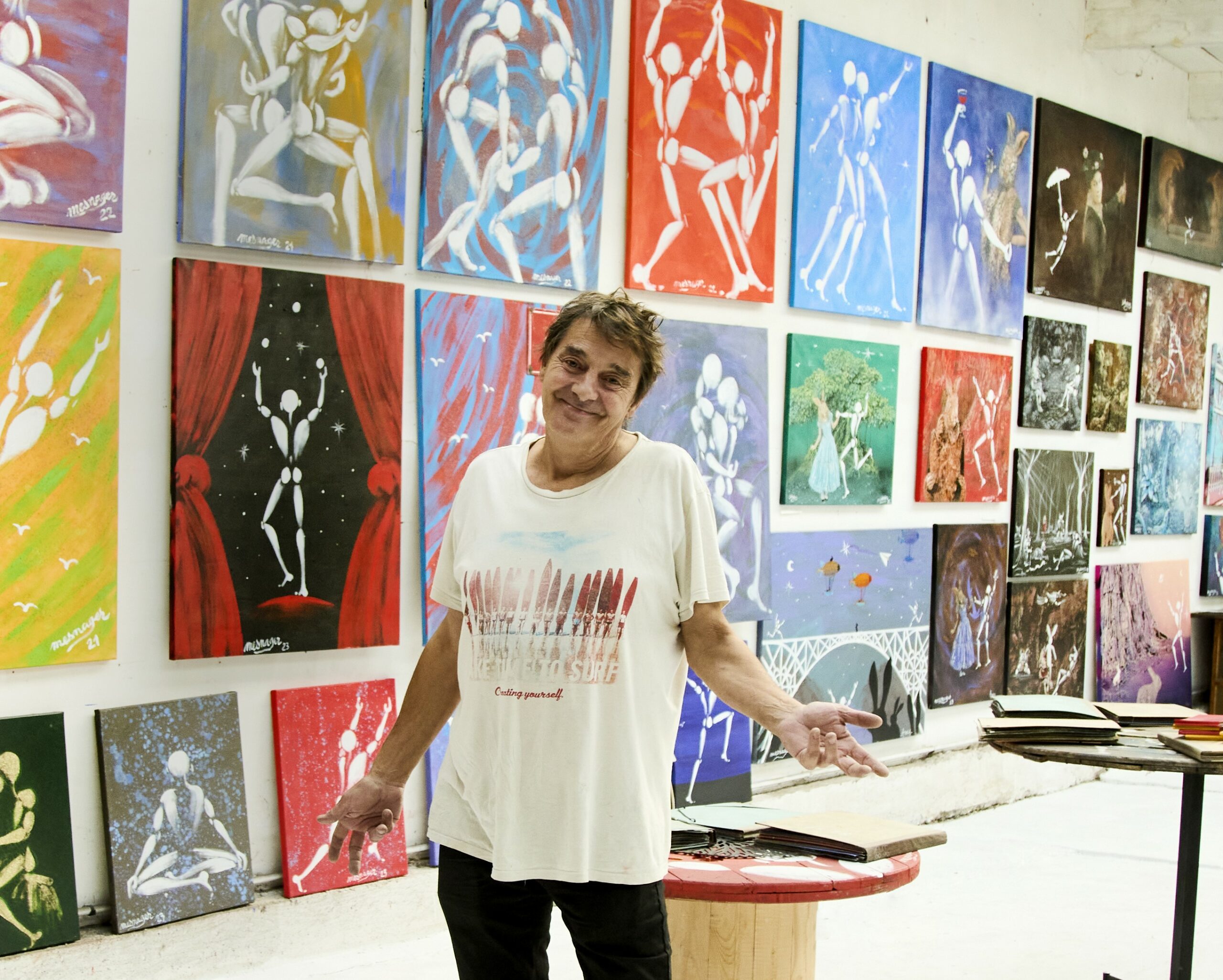 Jérôme Mesnager dans son atelier de Montreuil