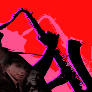 Images de saxophone sur fond de crooner des années 50